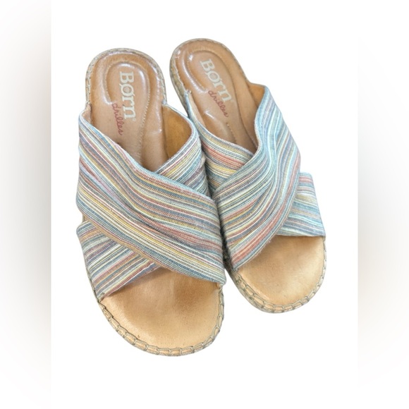 Born Espadrilles Sandals Women's 10M
Pretty soft neutral striped canvas comfort - Picture 4 of 10